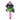 Front-facing view of the DankStop Smiling Neon Skull Gas Mask with a green skull face and neon purple patterned top over black goggles.