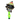 Front three-quarter view of the DankStop Smiling Sugar Skull Gas Mask with a colorful sugar-skull face and black goggles mounted on a neon green skull stem.