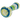 Angled close-up of the DankStop Fancy Multi-Color Striped Glass Spoon Pipe - 5 in., showing blue, yellow, white, and green spiral stripes inside clear glass.