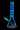 Front-facing portrait of the DankStop Twisted Neon Beaker with Tree Perc glowing bright blue against a black background.