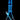 Tall front view of the DankStop Twisted Neon Beaker with Tree Perc in glowing blue glass against a black background