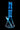 Tall front view of the DankStop Twisted Neon Beaker with Tree Perc in glowing blue glass against a black background