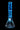 Centered front view of the DankStop Twisted Neon Beaker with Tree Perc glowing electric blue against a black background.