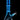Front-facing shot of the DankStop Twisted Neon Beaker with Tree Perc in glowing blue glass against a black background.