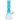 Side view of the blue-tinted DankStop Twisted Neon Beaker with Tree Perc showing its tall twisted neck, central tree percolator section, and angled joint against a white background