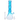 Side view of the blue-tinted DankStop Twisted Neon Beaker with Tree Perc showing its twisted neck, central tree percolator, and conical beaker base.