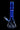 Center-front view of the DankStop Twisted Neon Beaker with Tree Perc in vivid blue glass against a black background.