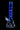 Front view of the DankStop Twisted Neon Beaker with Tree Perc showing a blue-tinted twisted neck and tree percolator above a clear beaker base against a black background