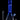 Centered front view of the DankStop Twisted Neon Beaker with Tree Perc in vivid blue glass against a black background.