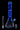 Centered front view of the DankStop Twisted Neon Beaker with Tree Perc in vivid blue glass against a black background.