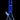 Upright front view of the DankStop Twisted Neon Beaker with Tree Perc glowing cobalt blue against a black background.