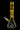 Studio-style front view of the DankStop Twisted Neon Beaker with Tree Perc showing a yellow-tinted twisted neck, visible tree percolator chamber, and clear beaker base against a black background