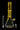 Studio front view of the DankStop Twisted Neon Beaker with Tree Perc in yellow glass against a black background.