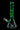 Angled studio shot of the DankStop Twisted Neon Beaker with Tree Perc in glowing green glass against a black background.