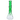 Close-up front view of the green-necked DankStop Twisted Neon Beaker with Tree Perc showing the twisted mouthpiece, tree percolator section, and clear beaker base.