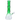 Side view of the green glass DankStop Twisted Neon Beaker with Tree Perc showing the tall twisted neck, cylindrical tree perc, and slanted clear downstem.
