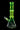 Angled studio shot of the DankStop Twisted Neon Beaker with Tree Perc showing its glowing green twisted neck, central tree percolator, and clear beaker base against a black background