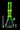 Front view of the DankStop Twisted Neon Beaker with Tree Perc in glowing green glass against a black background.