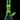 Vertical front view of the DankStop Twisted Neon Beaker with Tree Perc glowing bright green against a black background