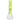 Straight-on view of the DankStop Twisted Neon Beaker with Tree Perc showing its neon green twisted neck, visible tree perc chamber, and clear beaker base.