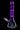 Front view of the DankStop Twisted Neon Beaker with Tree Perc showing a purple-tinted twisted neck, central tree perc, and clear beaker base against black