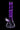 Vertical front view of the DankStop Twisted Neon Beaker with Tree Perc glowing purple against a black background.