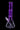 Close-up front view of the purple DankStop Twisted Neon Beaker with Tree Perc against a black background, showing the twisted neck and visible tree perc.