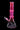 Studio-lit front view of the DankStop Twisted Neon Beaker with Tree Perc showing a pink-tinted twisted neck and clear beaker base.