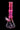 Studio-lit front view of the DankStop Twisted Neon Beaker with Tree Perc showing vibrant pink upper tube and clear beaker base.