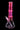 Vertical front view of the DankStop Twisted Neon Beaker with Tree Perc showing a pink neon-tinted straight neck, visible tree percolator chamber, and clear beaker base against a black background.