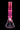 Center-frontal view of the DankStop Twisted Neon Beaker with Tree Perc in translucent neon pink against a black background.