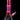 Centered front view of a glowing pink DankStop Twisted Neon Beaker with Tree Perc against a black background.