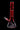 Studio-lit vertical view of the DankStop Twisted Neon Beaker with Tree Perc showing a red-tinted neck, tree perc chamber, and clear beaker base.