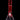 Center-frontal view of the red DankStop Twisted Neon Beaker with Tree Perc against a black background, highlighting its twisted neck, ringed percolator section, and clear marbled beaker base.