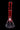 Center-frontal view of the red DankStop Twisted Neon Beaker with Tree Perc against a black background, highlighting its twisted neck, ringed percolator section, and clear marbled beaker base.