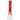 Front-facing shot of the red-tinted DankStop Twisted Neon Beaker with Tree Perc showing its flared mouthpiece, twisted neck, visible tree percolator chamber, and clear beaker base.