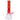 Side view of the red-tinted DankStop Twisted Neon Beaker with Tree Perc showing its tall twisted neck and angled downstem.