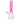 Side view of a pink-tinted glass piece showing the twisted neck and tree perc details of the DankStop Twisted Neon Beaker with Tree Perc.