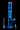 Centered front view of the DankStop Twisted Straight Tube with Tree Perc in translucent blue glass against a black background, showing its angled mouthpiece, midsection tree perc, and separate downstem and bowl.