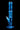 Vertical studio shot of the blue DankStop Twisted Straight Tube with Tree Perc against a black background, showing its twisted neck.