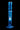 Vertical front view of the DankStop Twisted Straight Tube with Tree Perc in translucent blue glass against a black background