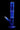 Angled side view of a cobalt-blue DankStop Twisted Straight Tube with Tree Perc against a black background, showing the mouthpiece, tree perc, and downstem.