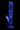Side view of the cobalt blue DankStop Twisted Straight Tube with Tree Perc against a black background, showing its spiral neck, angled joint, and visible tree percolator.