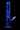 Angled front view of the vibrant blue DankStop Twisted Straight Tube with Tree Perc against a black background, highlighting its twisted neck and visible tree percolator.