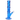 Close-up side view of the blue DankStop Twisted Straight Tube with Tree Perc showing its vertical twisted neck, tree percolator chamber, and angled joint against a white background