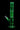 Vertical studio shot of a glowing green DankStop Twisted Straight Tube with Tree Perc against a black background, showing the angled mouthpiece, central tree percolator and spiral neck.