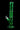 Vertical studio shot of the DankStop Twisted Straight Tube with Tree Perc in translucent green glass against a black background