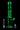 Straight-on view of a vibrant green DankStop Twisted Straight Tube with Tree Perc standing against a black background, the twisted neck and central tree percolator clearly visible with its separate downstem and bowl arranged at the base.