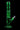 Center-frontal view of the green glass DankStop Twisted Straight Tube with Tree Perc against a black background, showing its twisted straight neck, circular base, and angled bowl joint.