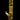 Vertical studio shot of a yellow glass DankStop Twisted Straight Tube with Tree Perc against a black background, showing the spiral neck, mid-level tree percolator, and angled downstem.